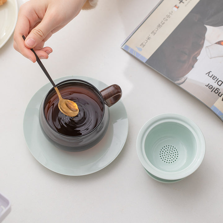 latter mug with saucer set