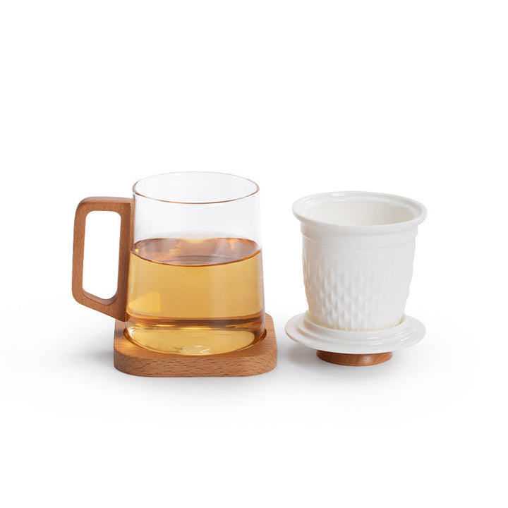 Feat - Personalized cozy glass tea mug set
