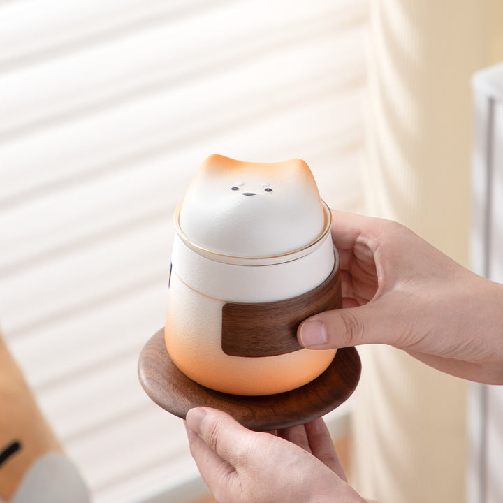 Shiba Inu - Ceramic tea mug with lid