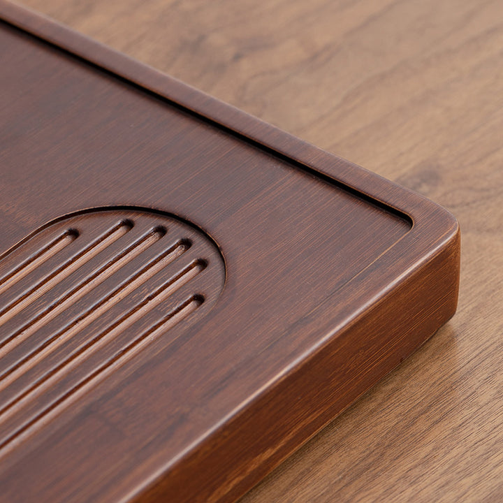 Just right - Bamboo tea tray with drainage