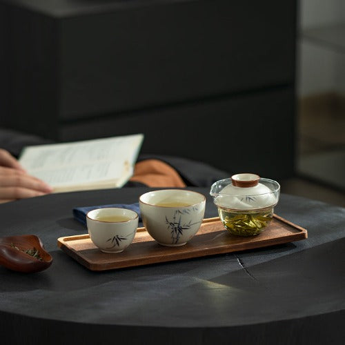Unique Small Loose Leaf Tea Infuser Pot with Double Walled Tritan Cup and Travel Gift Case.