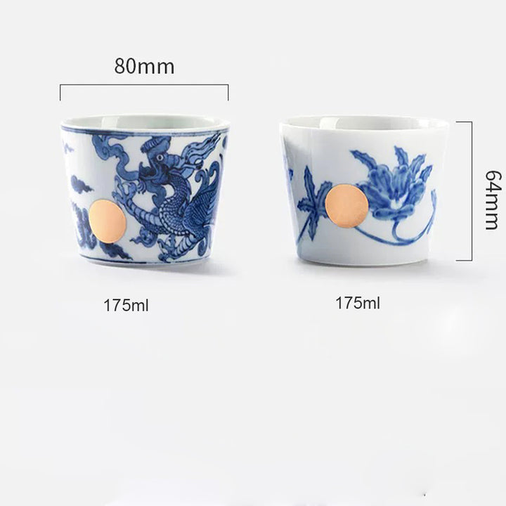 Twin Flame - Luxury Jingdezhen Blue and white pottery Tea Cups