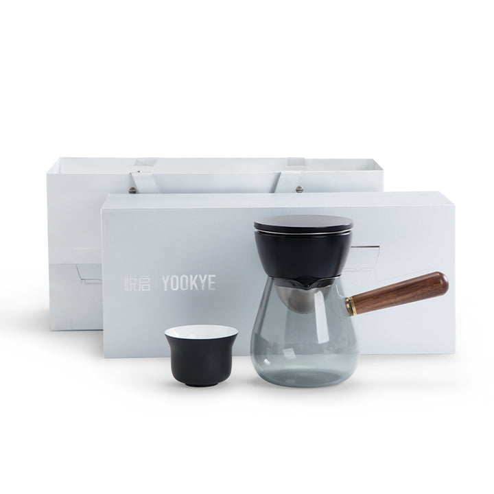 Semi automatic glass tea set| Personalized tea ceremony set with kettle