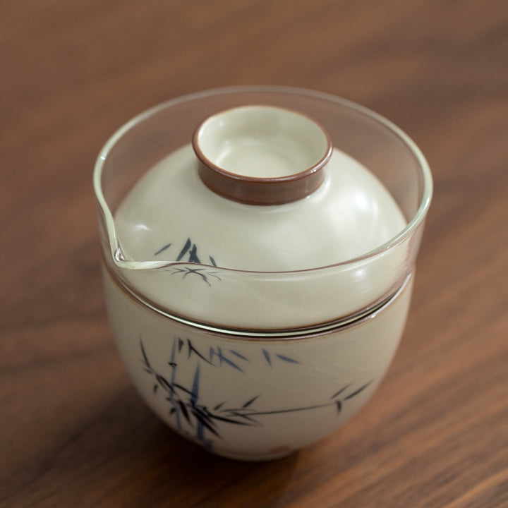 Shadows of Bamboo in Ink - Vintage Ru ware tea set