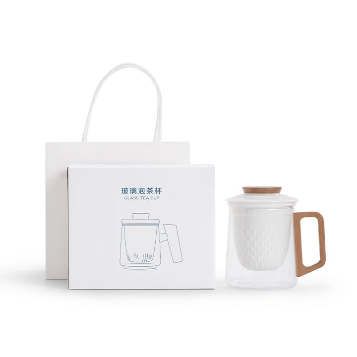 Feat - Personalized cozy glass tea mug set