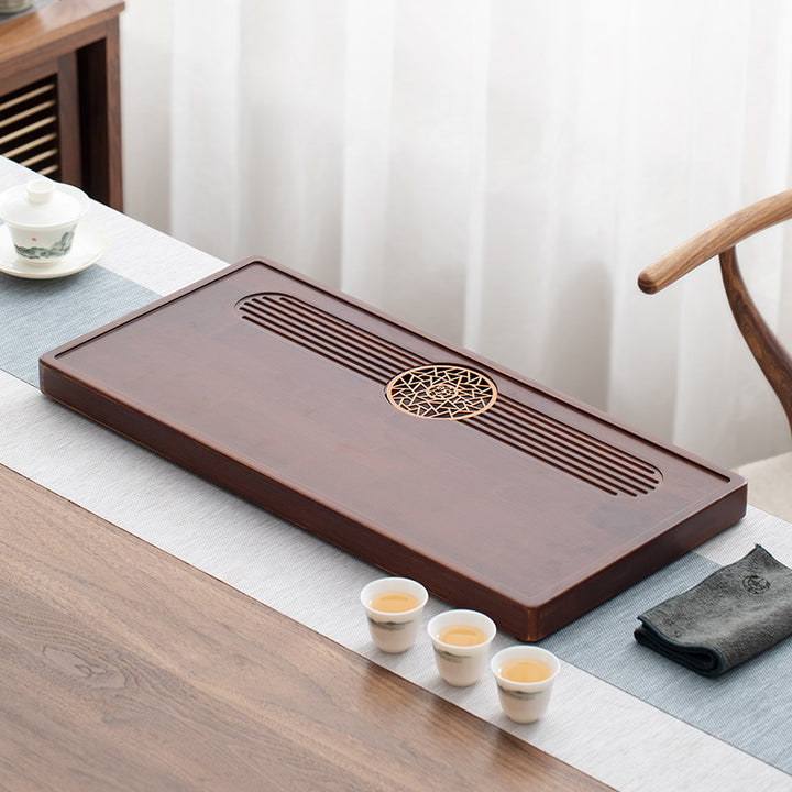 Just right - Bamboo tea tray with drainage