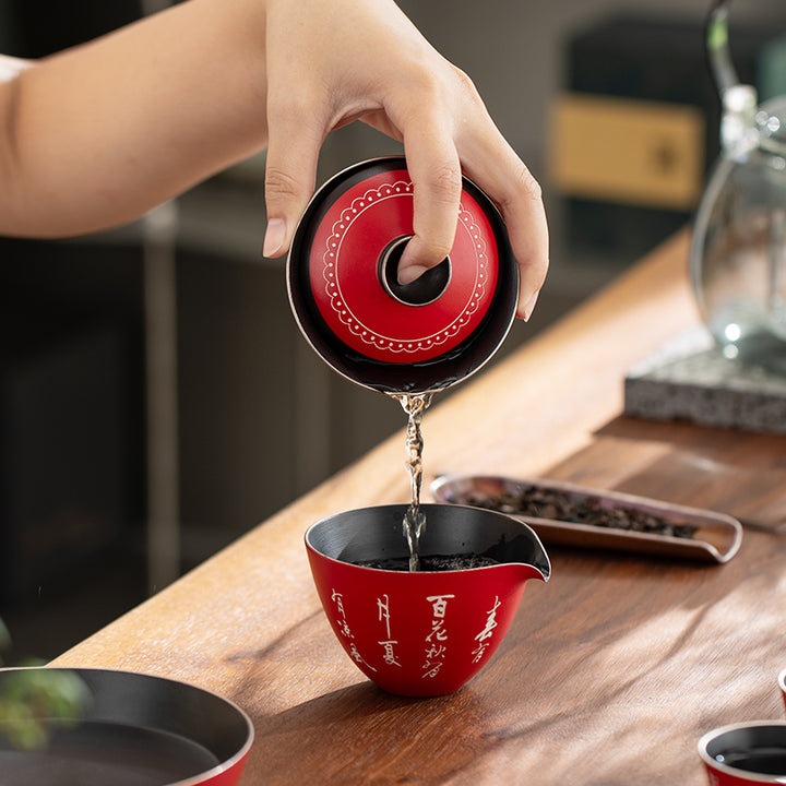 At Peace - Red Gaiwan travel tea set