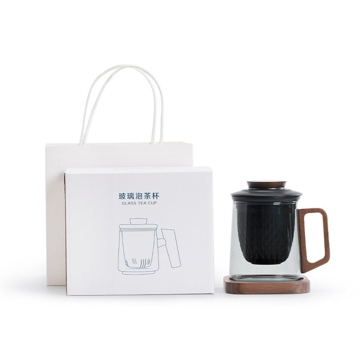 Feat - Personalized cozy glass tea mug set