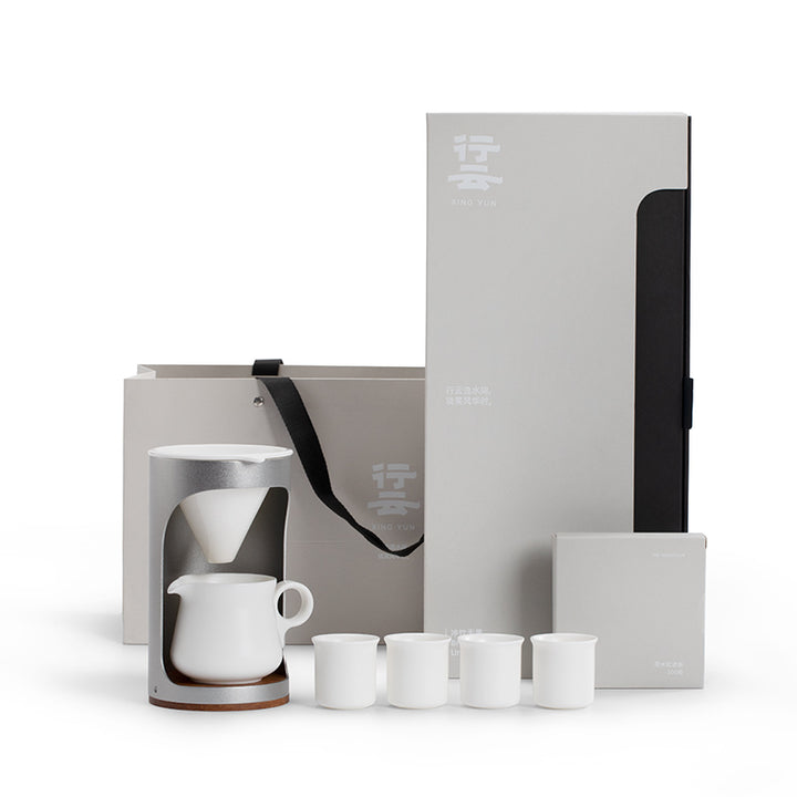 Pour over drip coffee & tea maker set | Automatic teapot with cups set