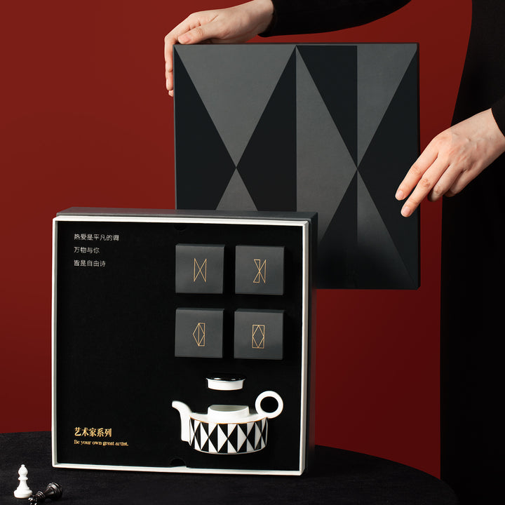 Blank moments - Modern Tea set with tray
