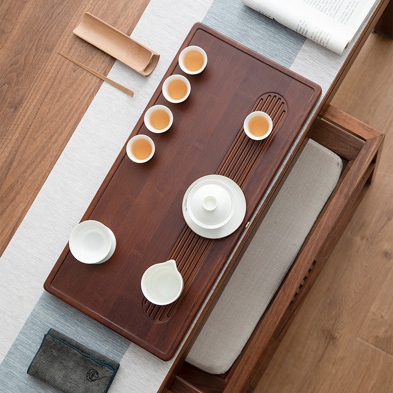 Just right - Bamboo tea tray with drainage