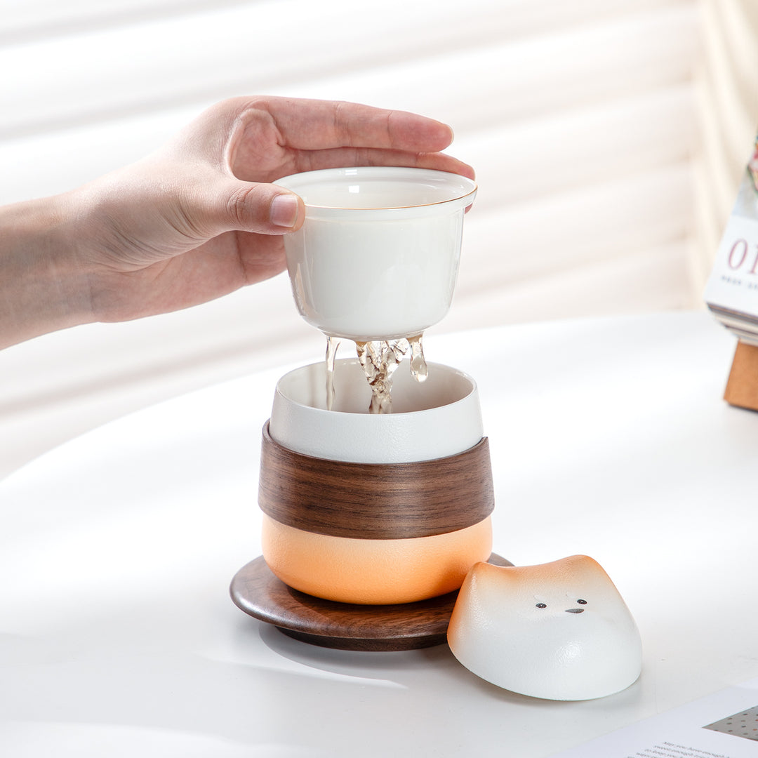 Shiba Inu - Ceramic tea mug with lid
