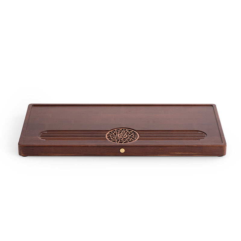 large size bamboo tea serving tray with water storage