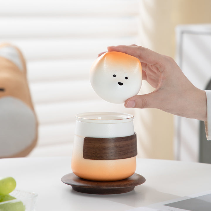 Shiba Inu - Ceramic tea mug with lid