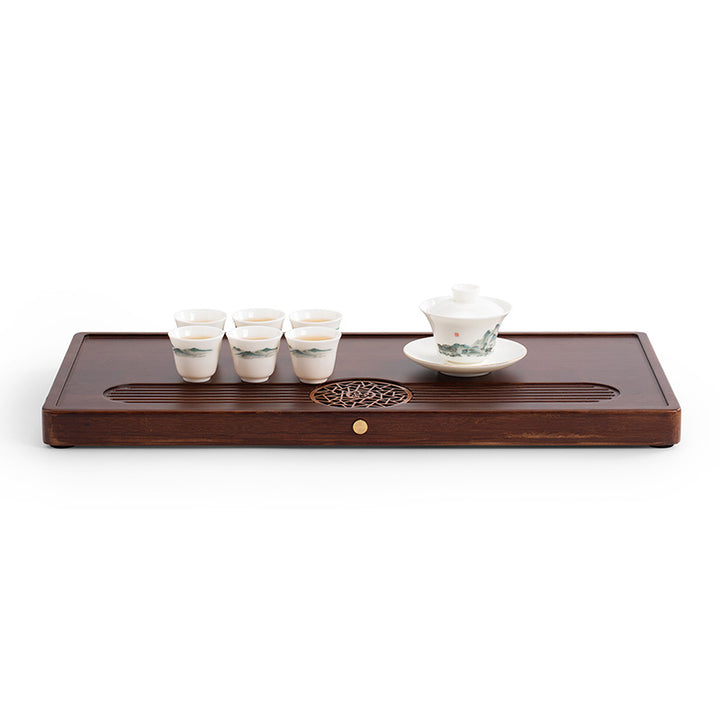 Just right - Bamboo tea tray with drainage