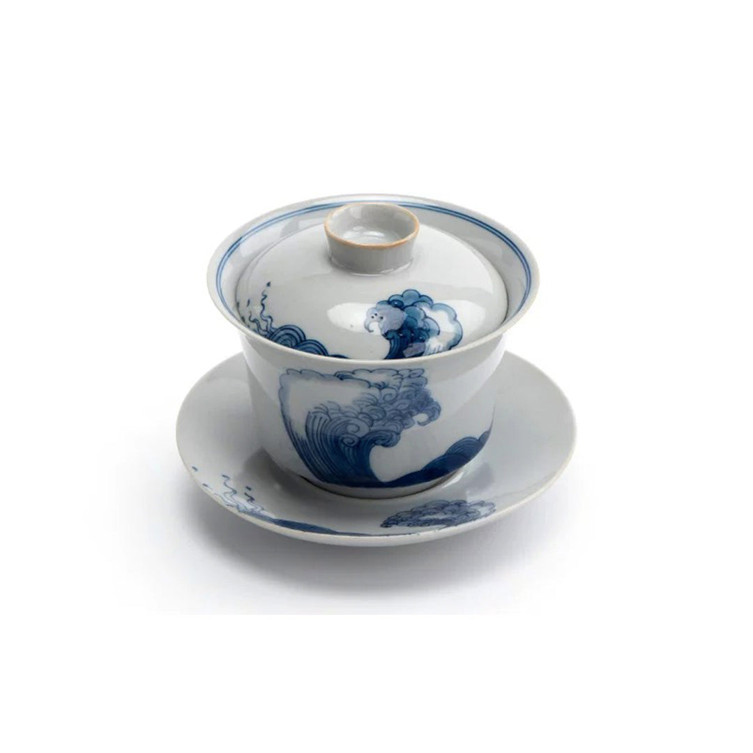 Blue ocean - Hand-painted Chinese Gaiwan tea set