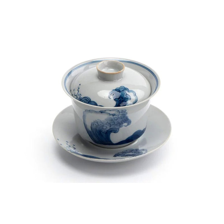 Blue ocean - Hand-painted Chinese Gaiwan tea set