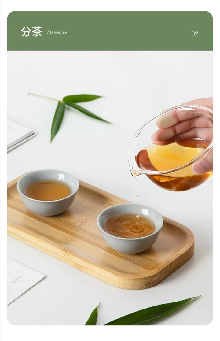 Personalized minimal travel teapot set with case | Gaiwan tea set with travel kit - Teaware Space
