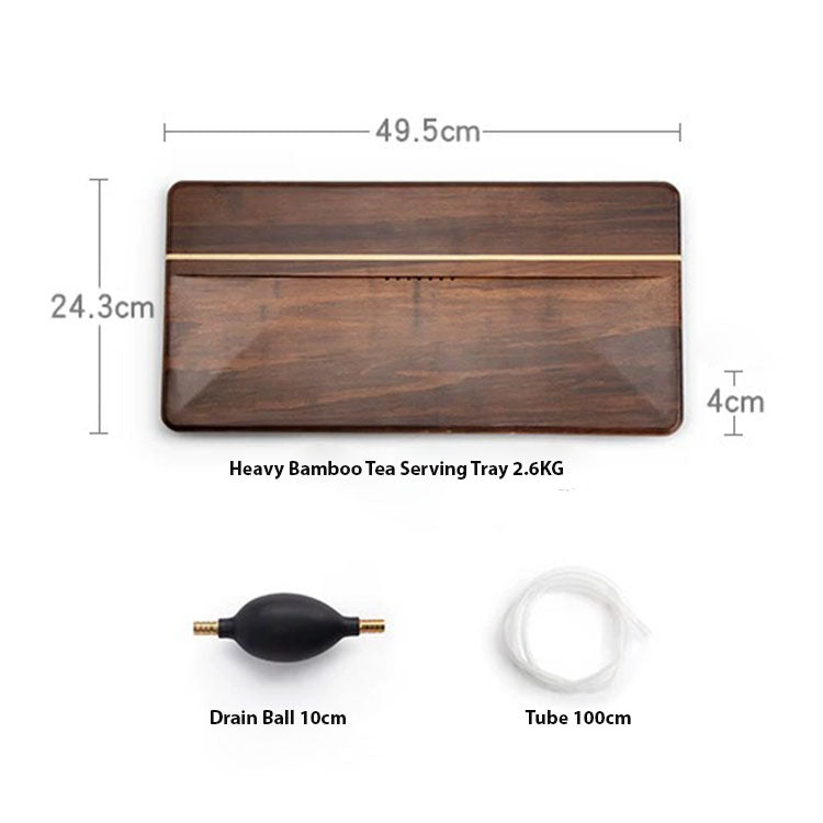 Horizon - Personalized heavy Bamboo tea serving tray with drain