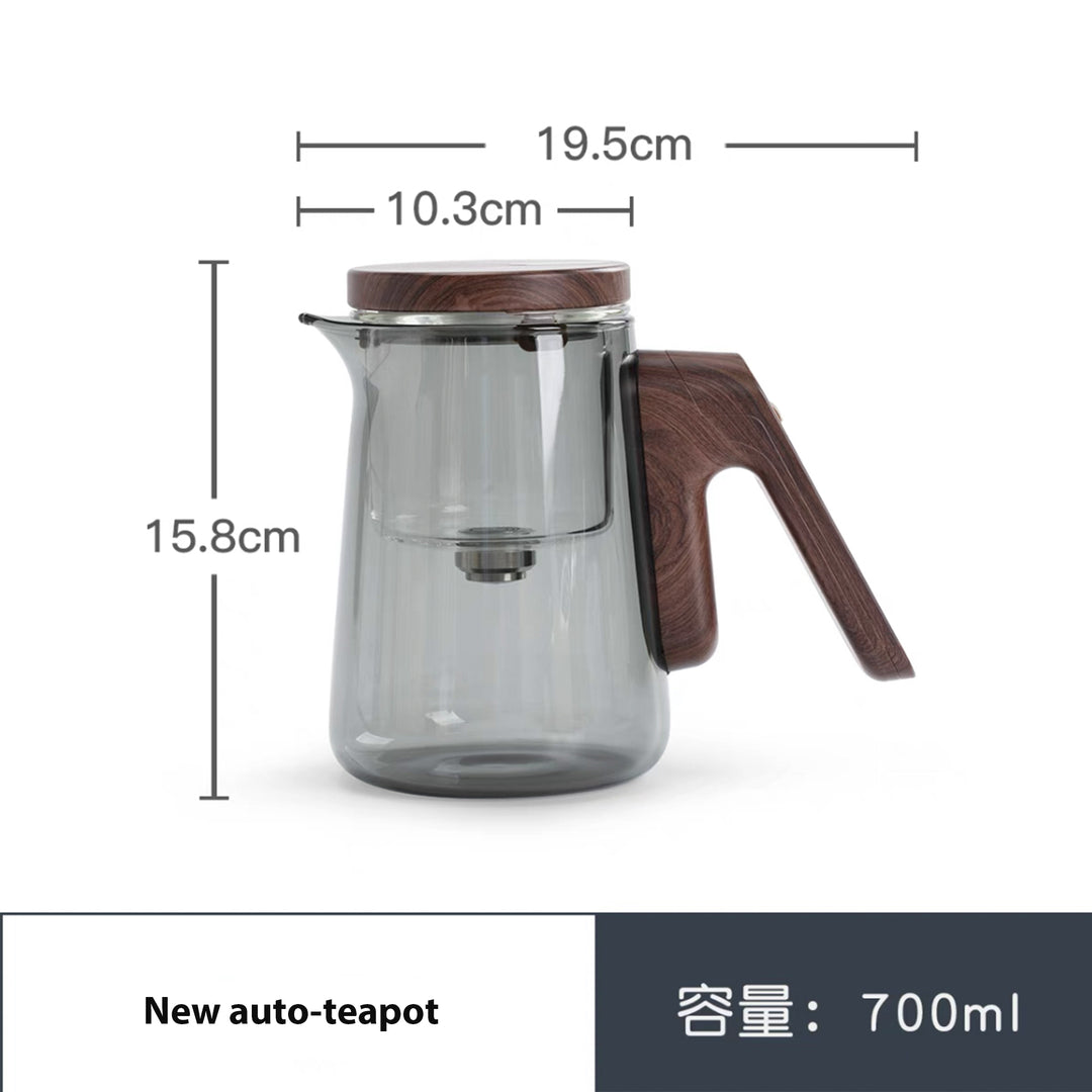 automatic glass gray teapot with infuser