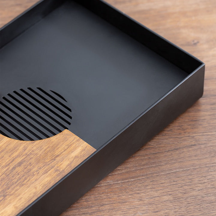 Spot and line - Minimal bamboo tea serving tray