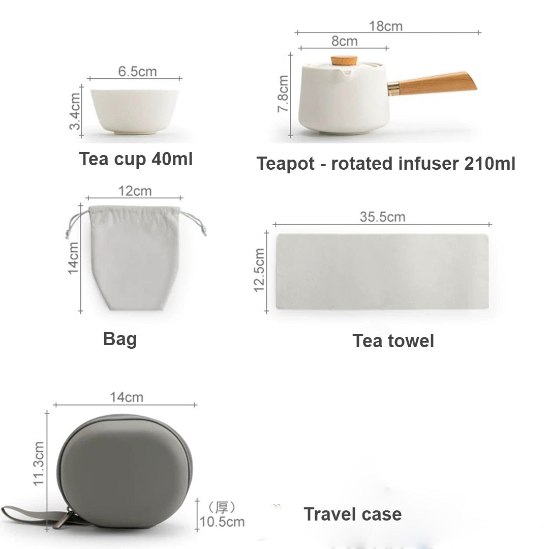 Passion - Cozy ceramic Travel tea set for two