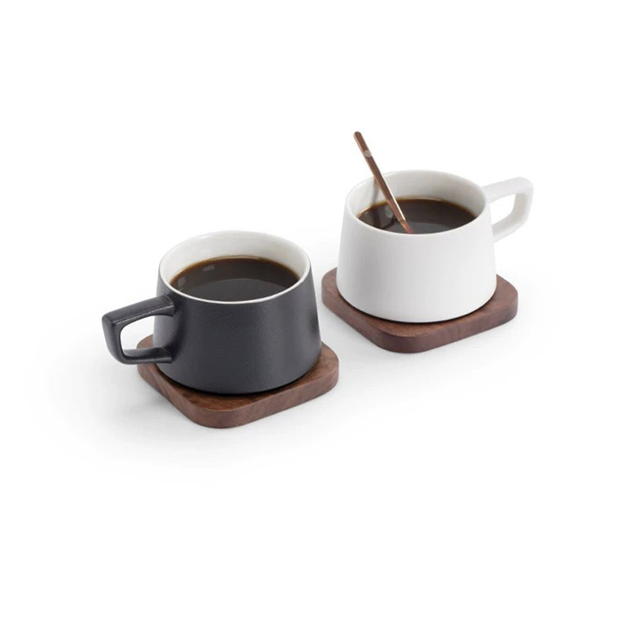 Custom Mr and Mrs mug | while and black latte mug with saucer
