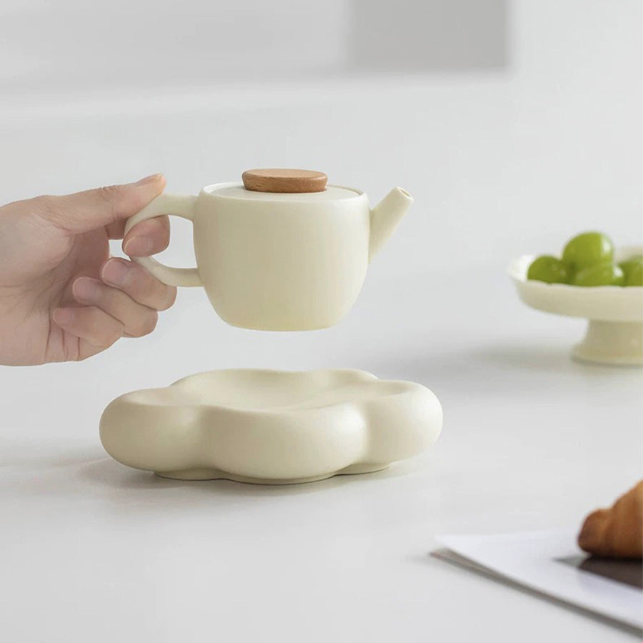 Head in cloud - Boho cream teapot