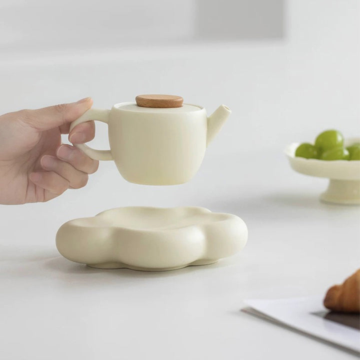 Head in cloud - Boho cream teapot