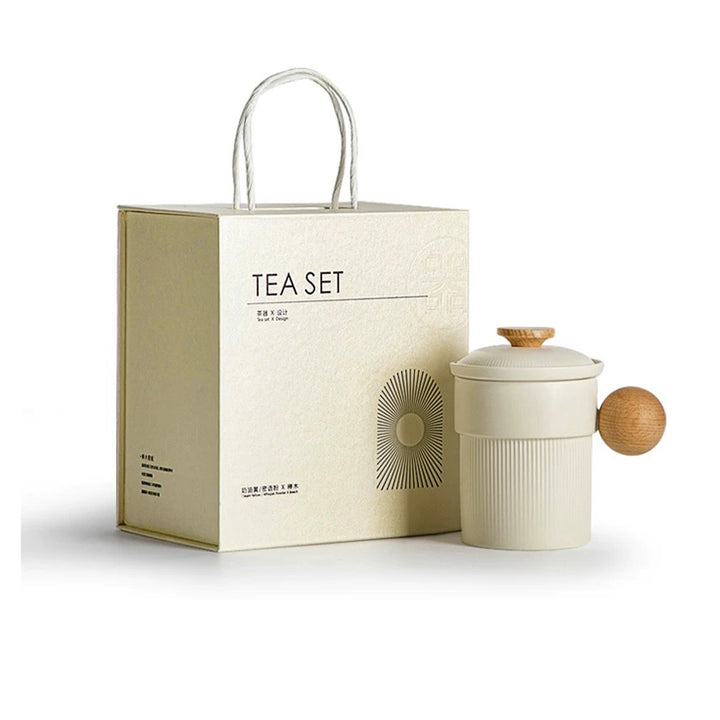 Cozy cream tea mug with infuser and lid | Pink Milk/latte mug