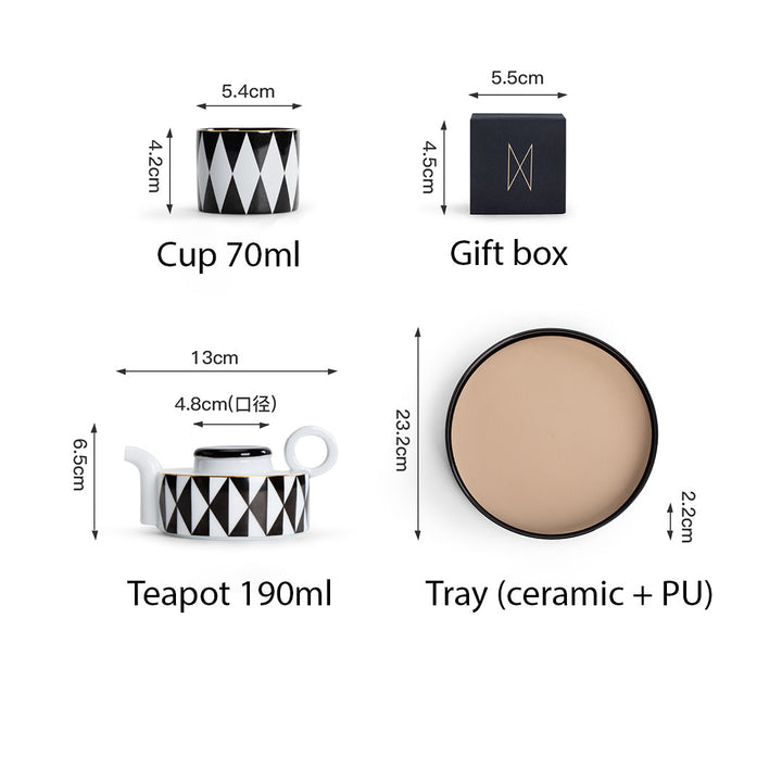 Blank moments - Modern Tea set with tray