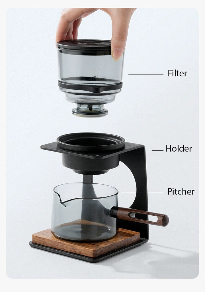 teapot with filter and holder