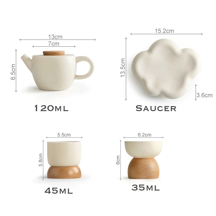 Head in cloud - Boho cream teapot