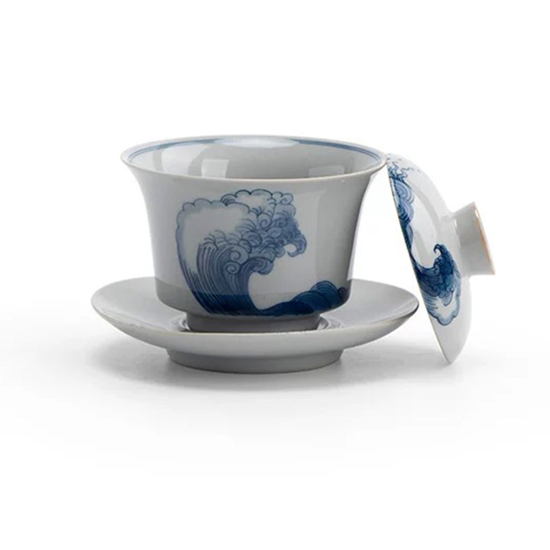 Blue ocean - Hand-painted Chinese Gaiwan tea set