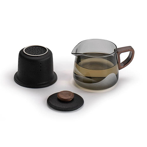All-in-one travel tea set for two | 1 teapot 3 cups and 1 case | gift for tea lovers