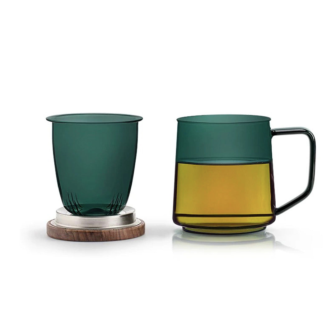 Cozy 13.5oz Glass tea cup with infuser set | Tea Infusion Mugs - Teaware Space