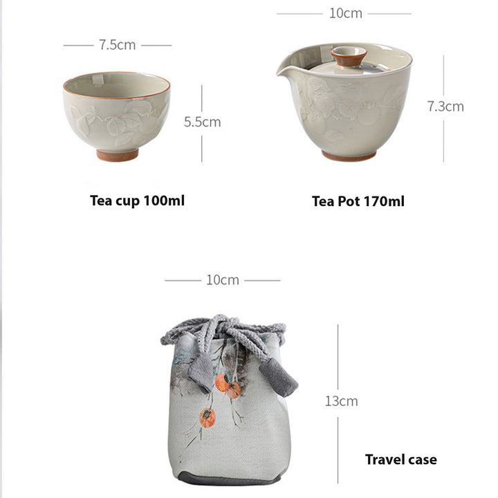 Persimmon - Travel tea cup set for two