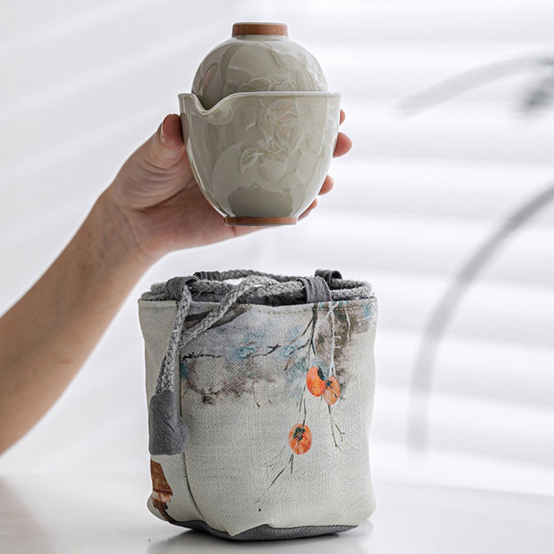 Persimmon - Travel tea cup set for two