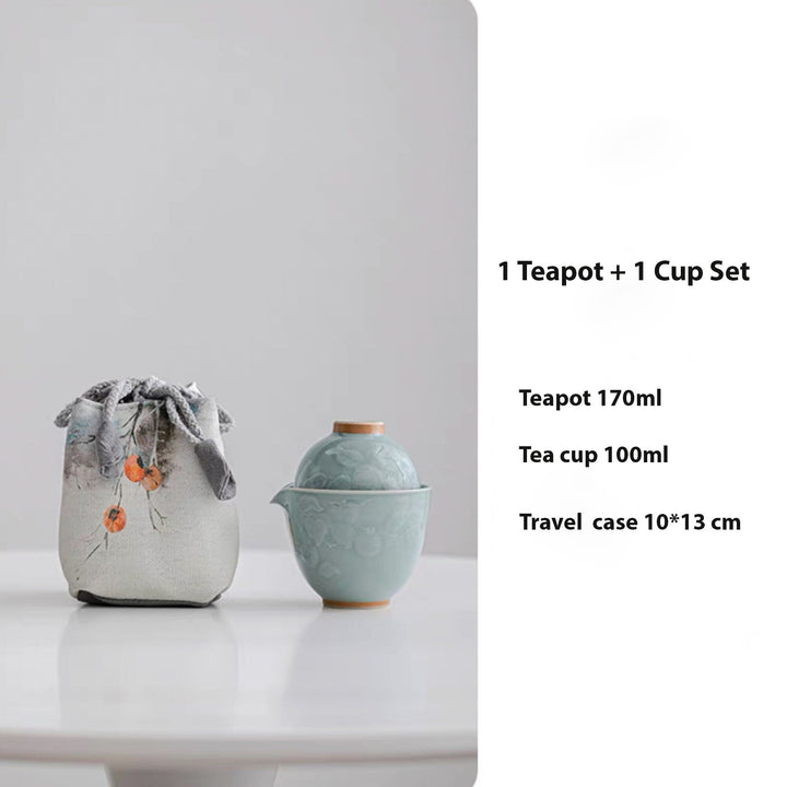 Persimmon - Travel tea cup set for two