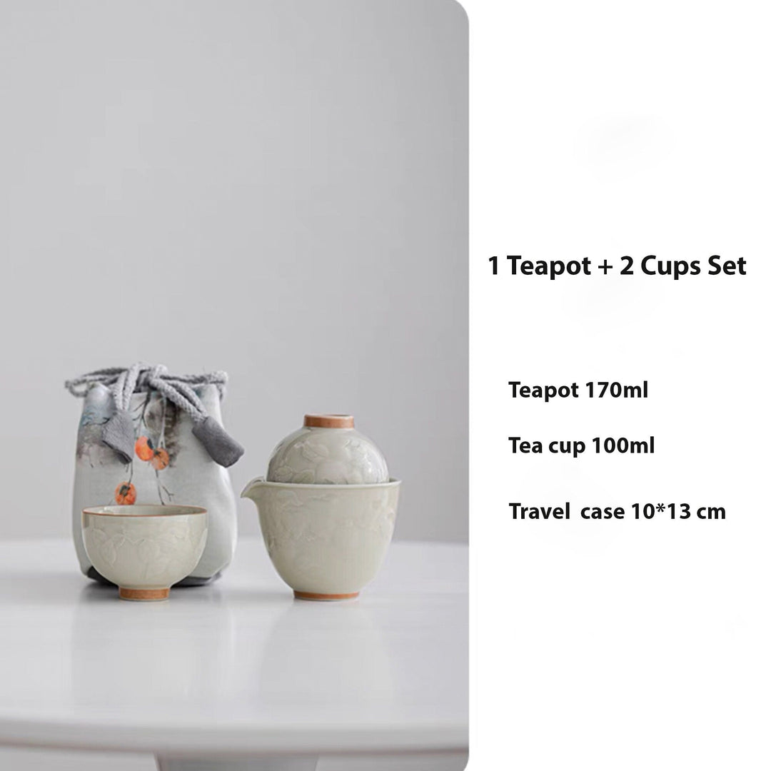 Persimmon - Travel tea cup set for two