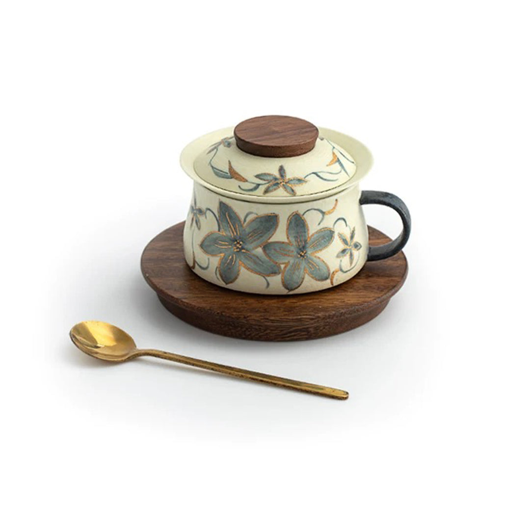 Service à thé chinois vintage Sancai Gaiwan