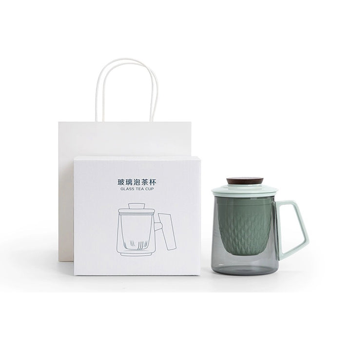 Feat - Personalized cozy glass tea mug set
