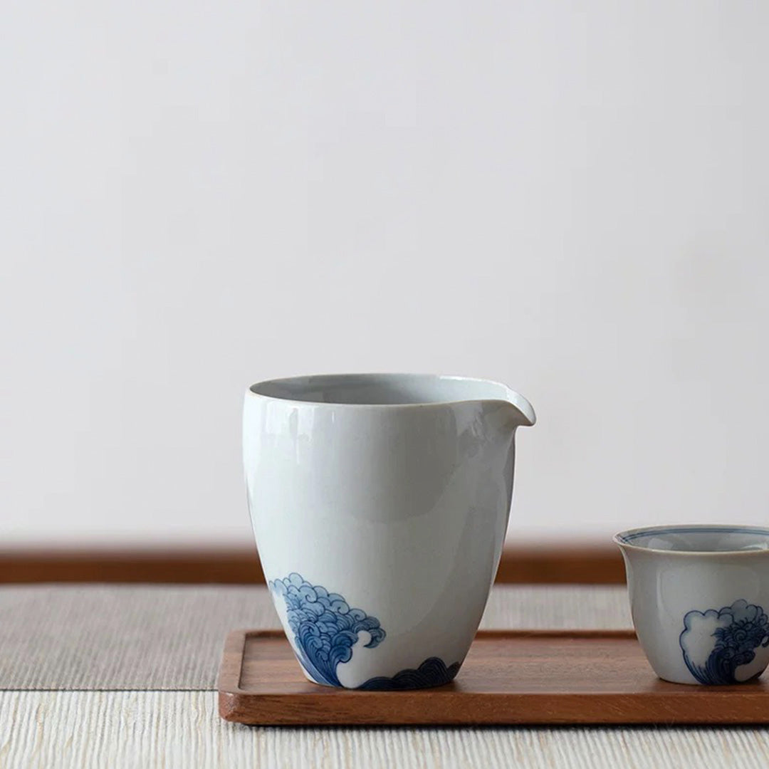 Blue ocean - Hand-painted Chinese Gaiwan tea set
