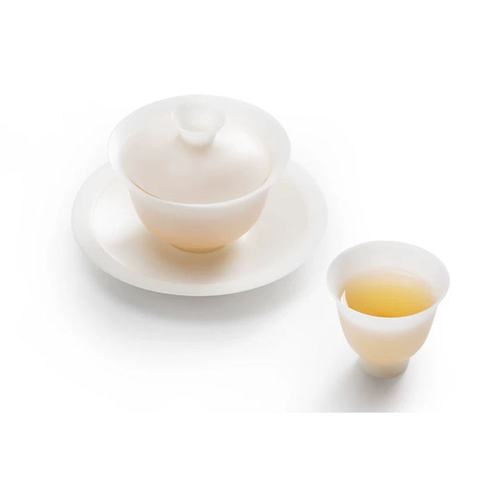 Balance - Luxury ice jade porcelain Sancai Gaiwan tea set