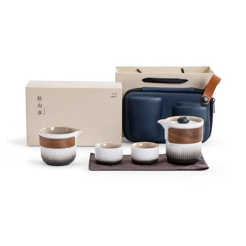 Chinese portable tea set with case | travel tea set for one | tea set gift