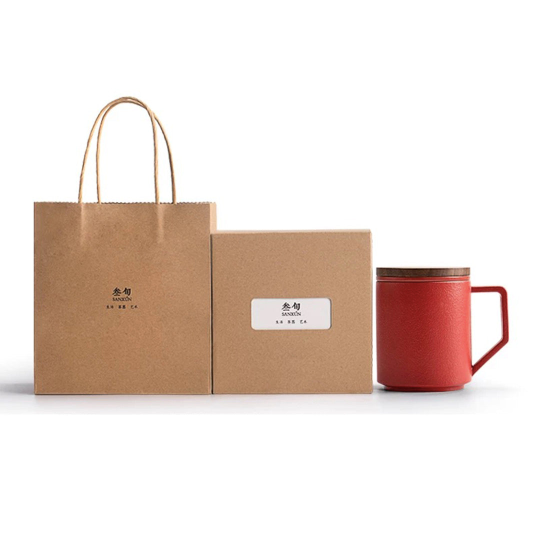 Emotion - Ceramic tea mug with infuser and lid