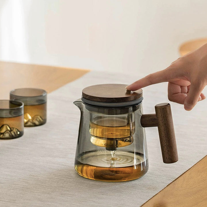 Multi-options Boho 23.7oz semi automatic glass teapot | tea gift set - Teaware Space
