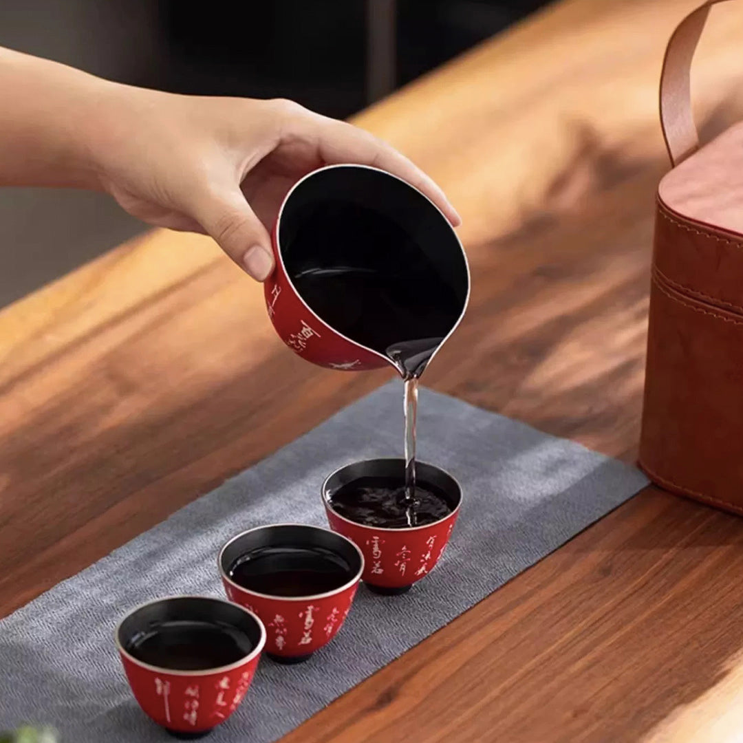 At Peace - Red Gaiwan travel tea set