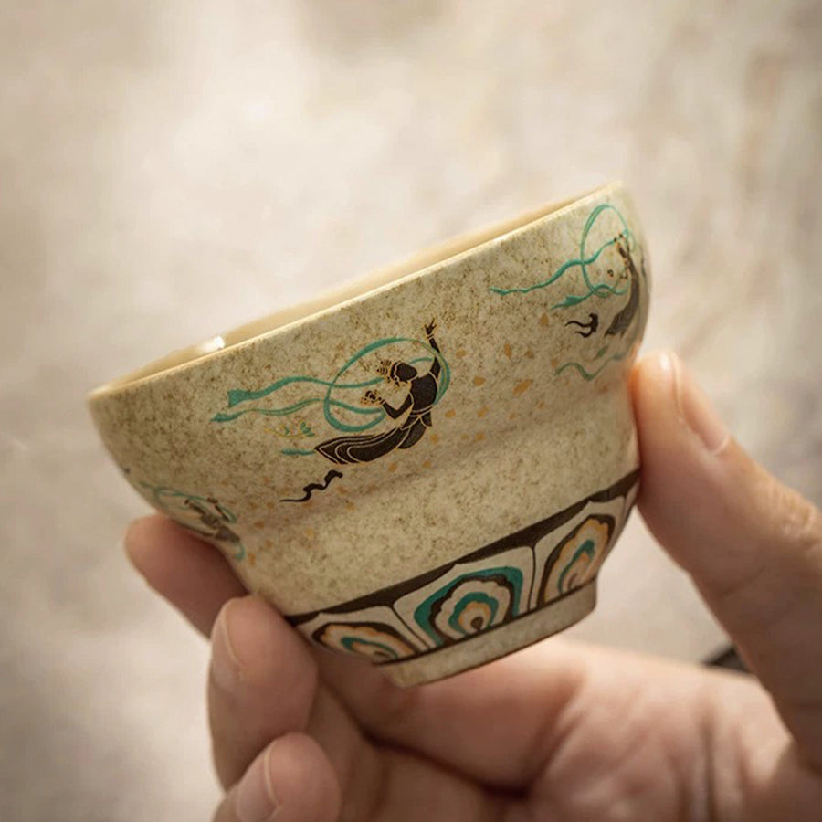 Mogao Grottoes - Vintage teapot with cups set