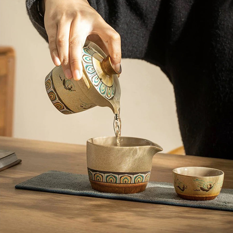 Mogao Grottoes - travel tea set with case